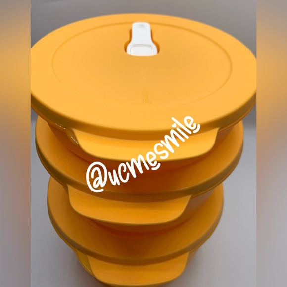 Tupperware CrystalWave Mango Nesting Round Bowl Set - Picture 6 of 7